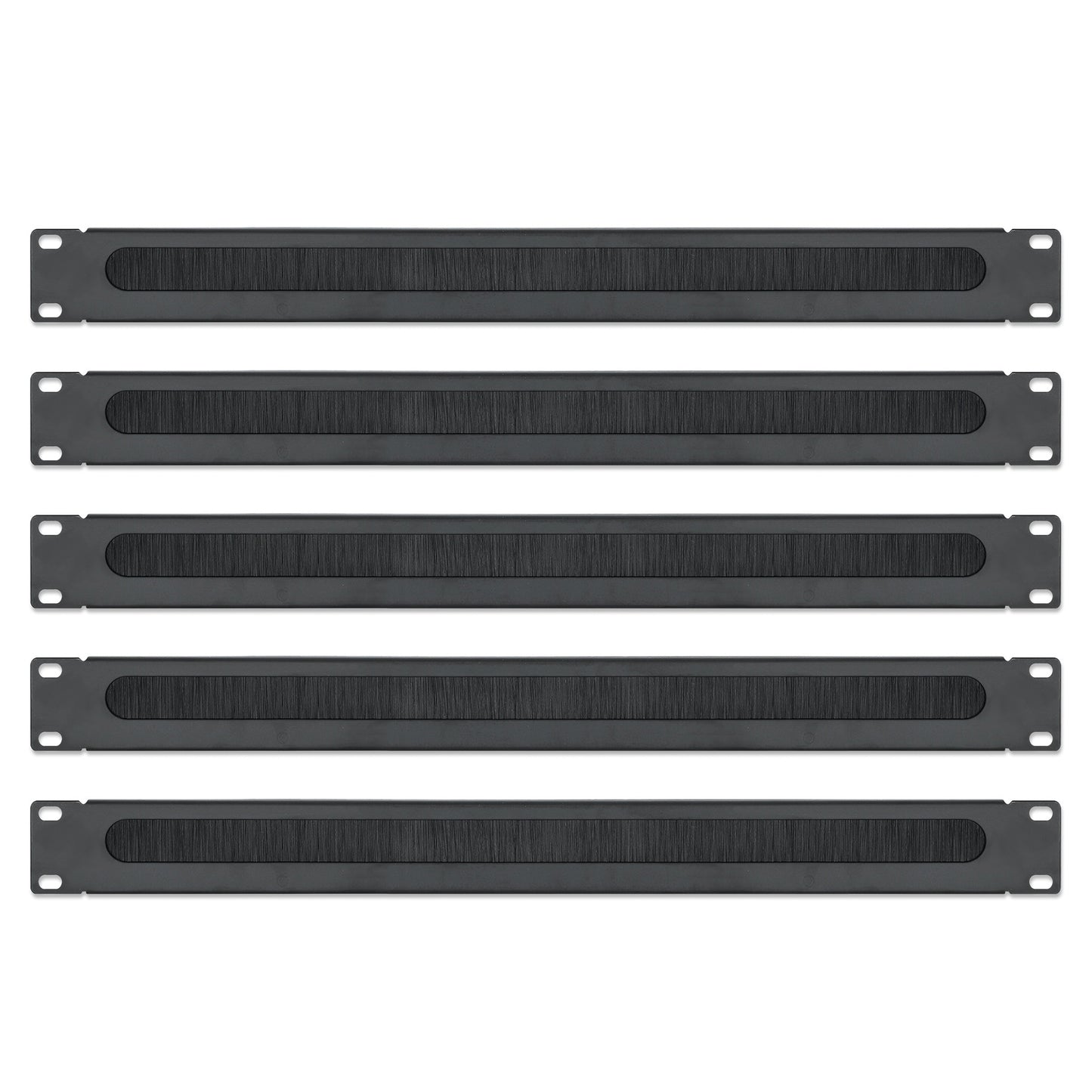 Pánel pasacables con cepillo 1U, 19"