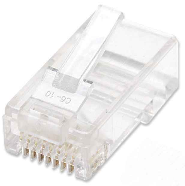PLUG RJ45 CAT5E SOLIDO UTP BOTE 100 PZAS ORO 15-MICRAS Image 1