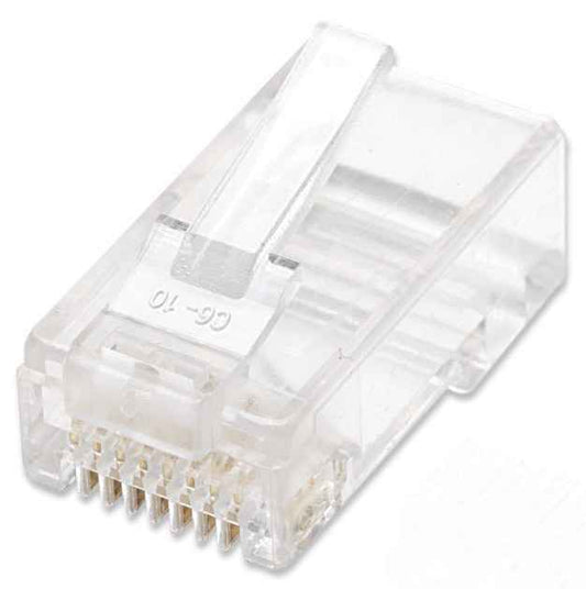 PLUG RJ45 CAT5E MULTIFILAR UTP BOTE 100 PZAS ORO 15-MICRAS Image 1