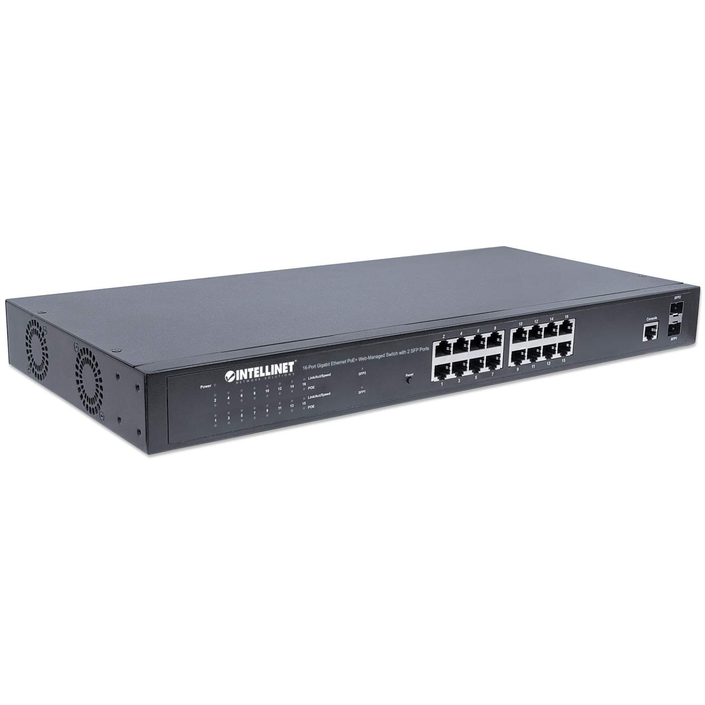 Switch Administrable Gigabit Ethernet de 16 puertos PoE+ con 2 puertos SFP Image 3