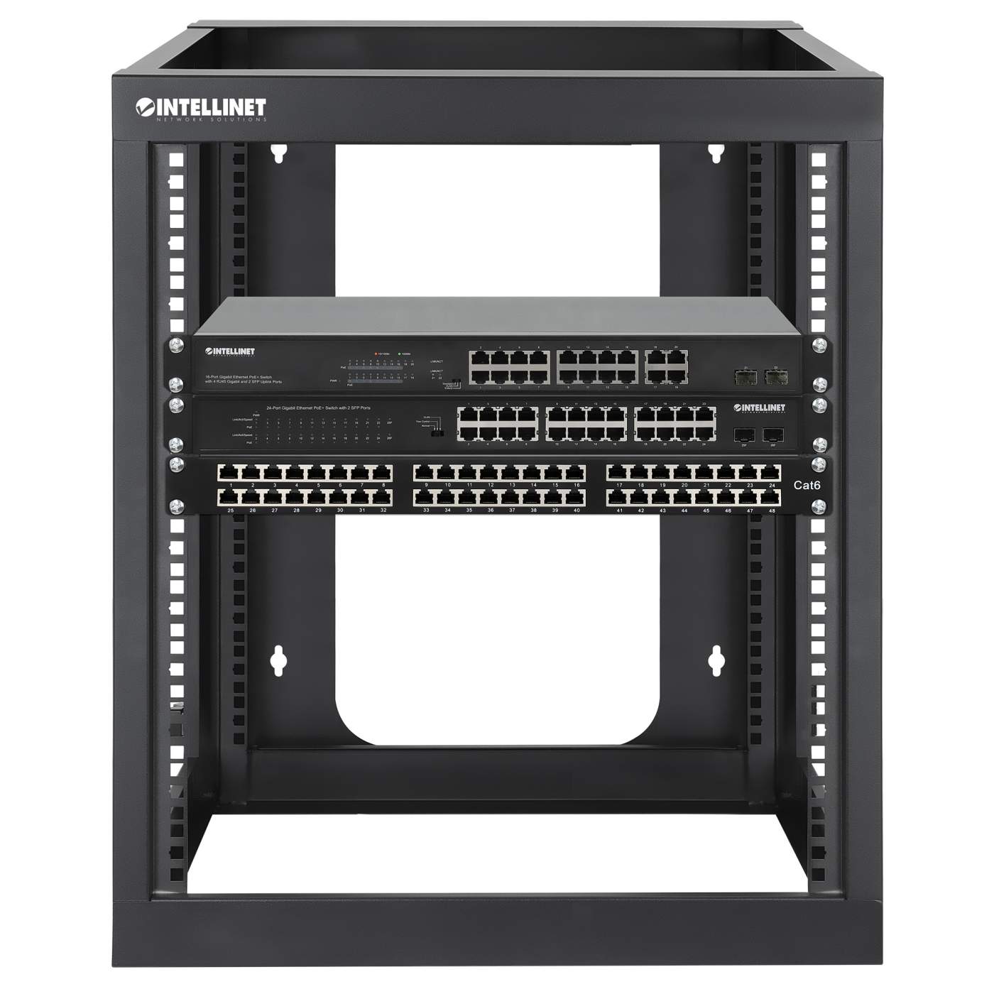 Rack abierto de 19" para montaje en pared, 4 postes, 12U Image 8