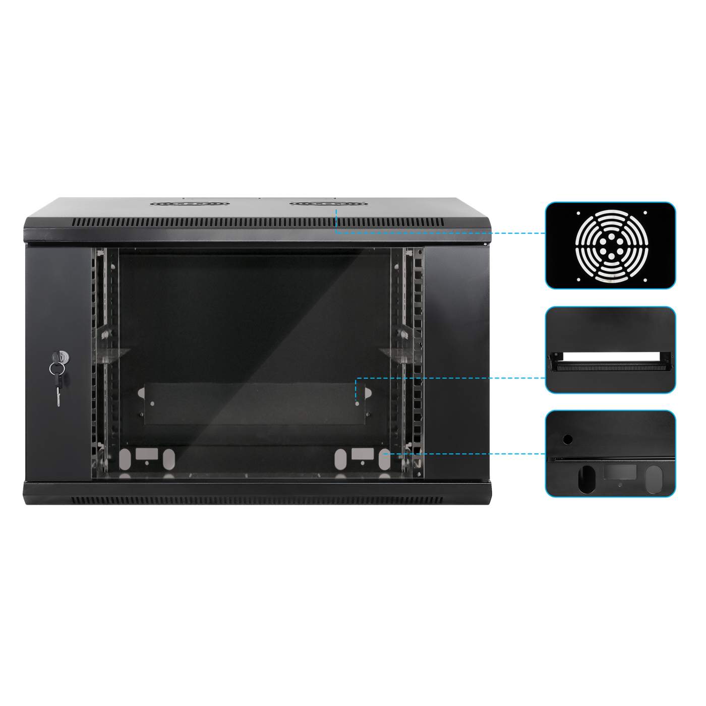 19 in. Wallmount 6U 600*450 Steel Black Image 6