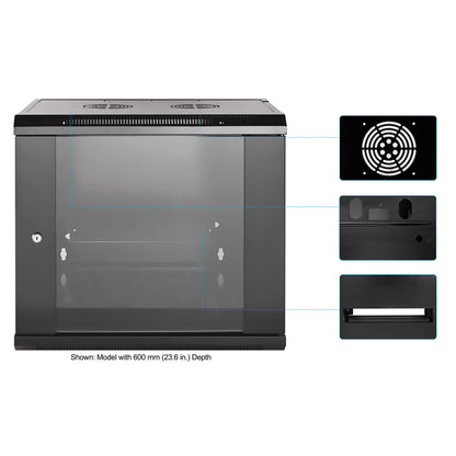 19 in. Wallmount 9U 570*450 Steel Black Image 6