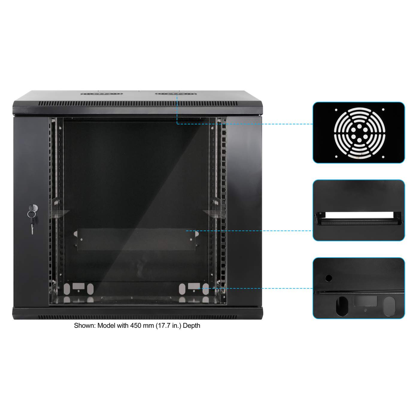 19 in. Wallmount 9U 600*600 Steel Black Image 6