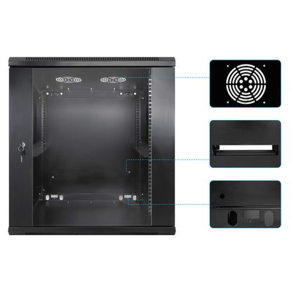 19 in. Wallmount 12U 600*600 Steel Black Image 6