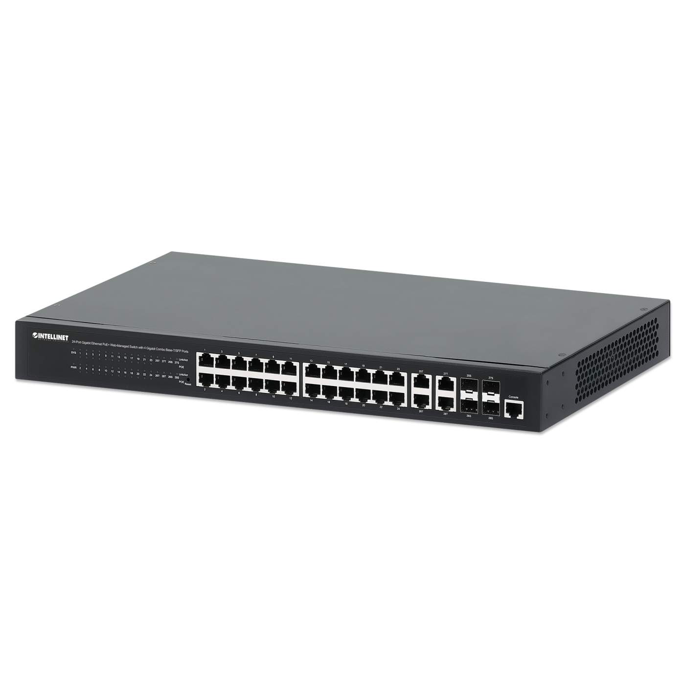 Switch Administrable 24 puertos PoE+ con 4 puertos SFP Gigabit Image 1