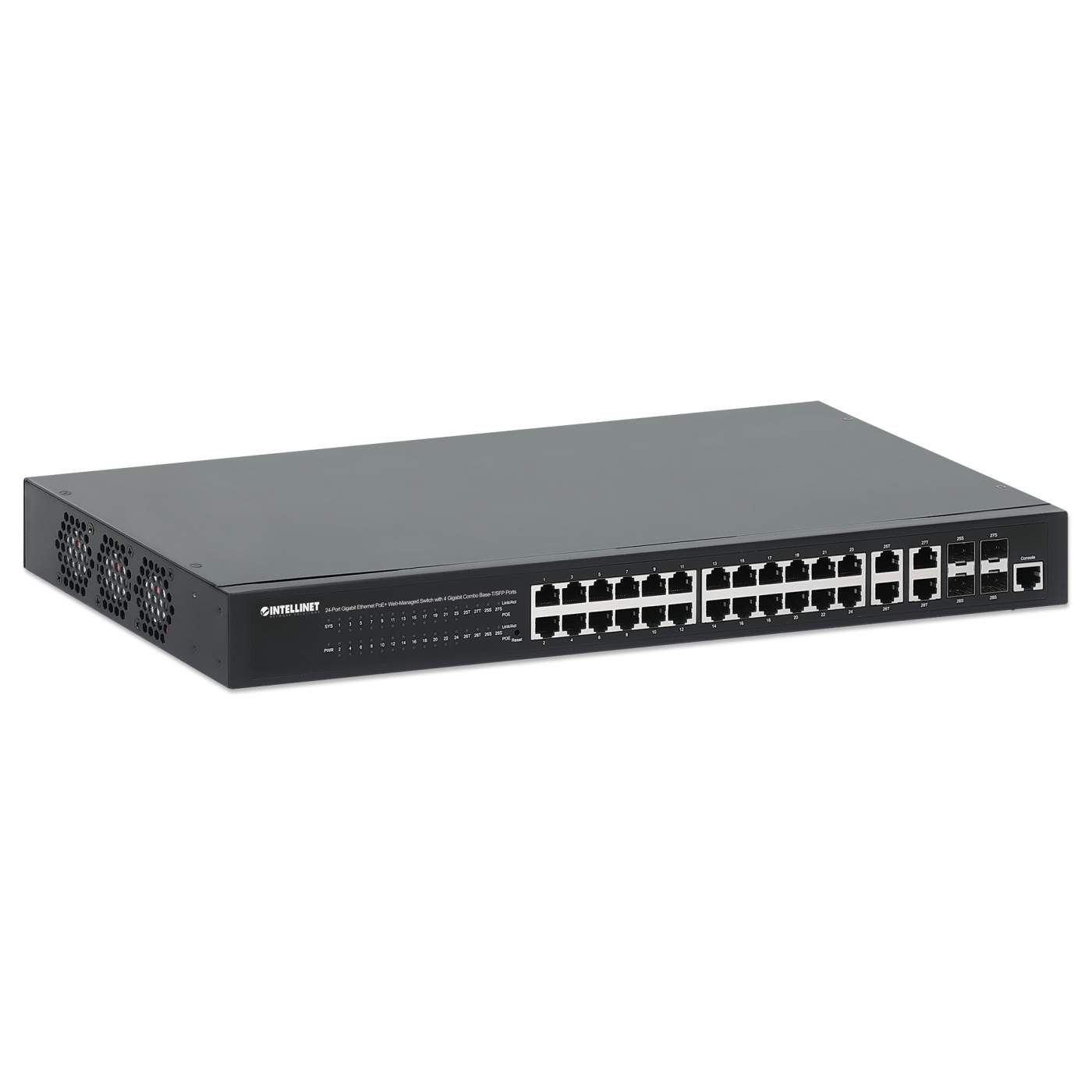 Switch Administrable 24 puertos PoE+ con 4 puertos SFP Gigabit Image 3