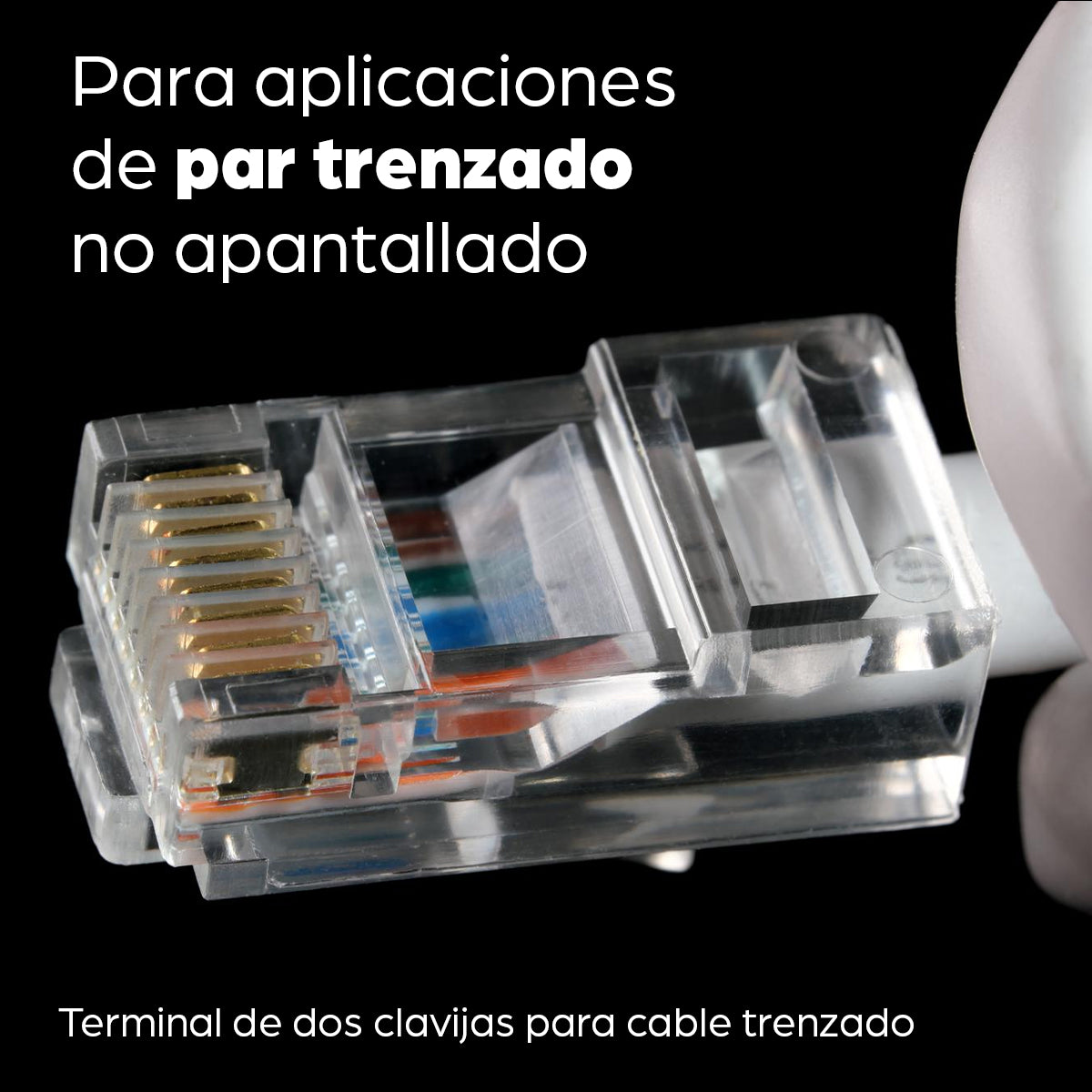 PLUG RJ45 CAT6 MULTIFILAR UTP BOTE 100 PZAS ORO 15-MICRAS