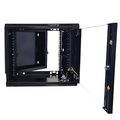 Gabinete mural abatible 19", 9U, Ensamblado
