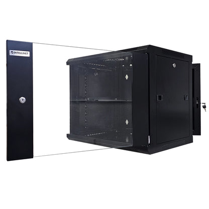 Gabinete mural abatible 19", 9U, Ensamblado