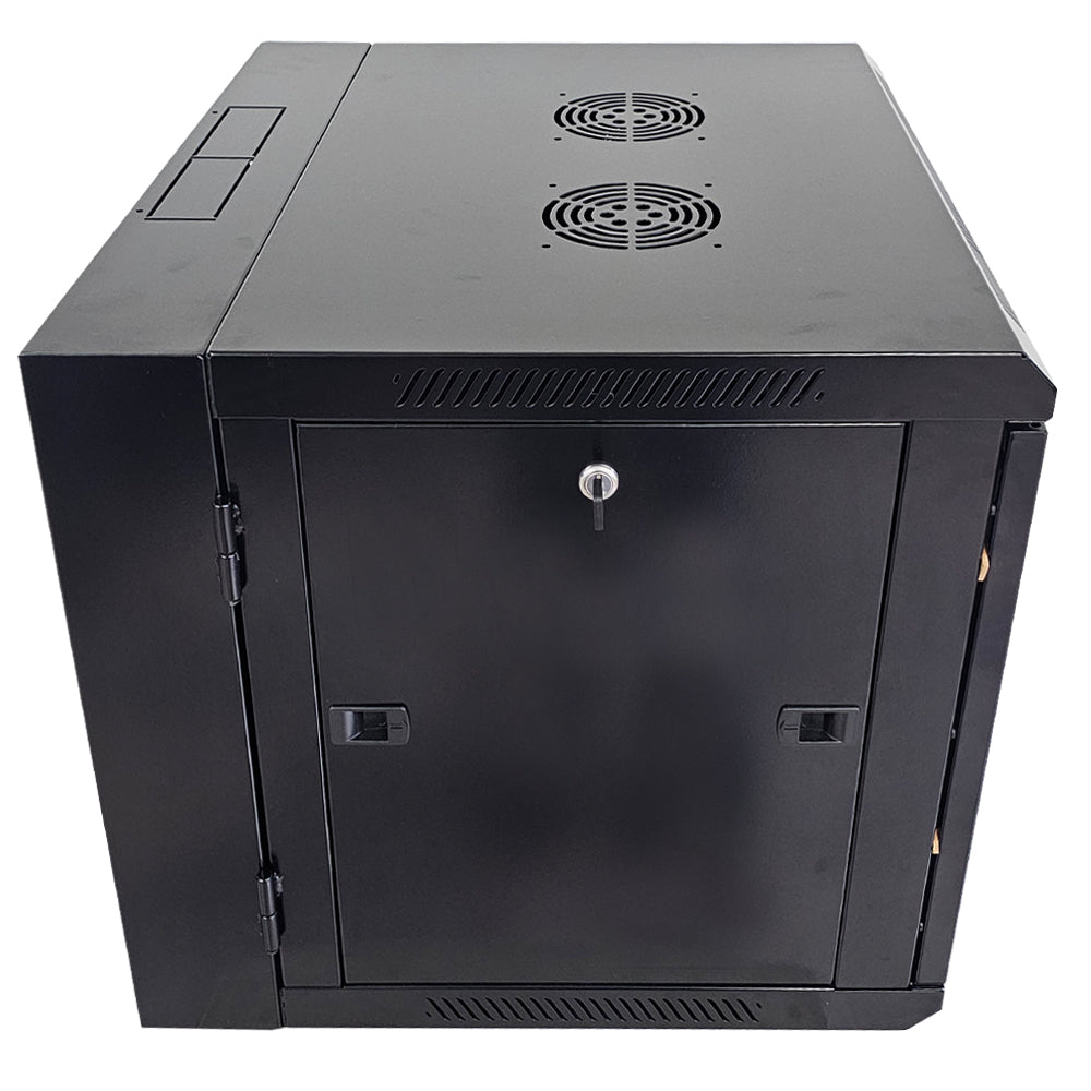 Gabinete mural abatible 19", 9U, Ensamblado