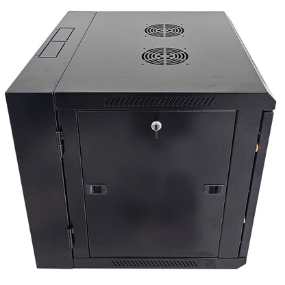 Gabinete mural abatible 19", 9U, Ensamblado