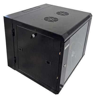 Gabinete mural abatible 19", 9U, Ensamblado
