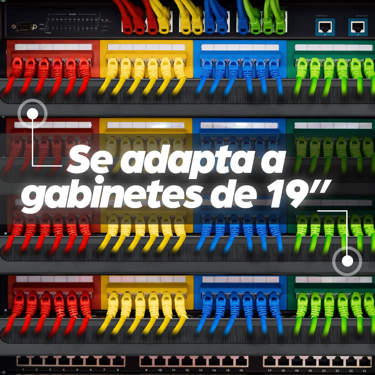 Pánel pasacables con cepillo 1U, 19"