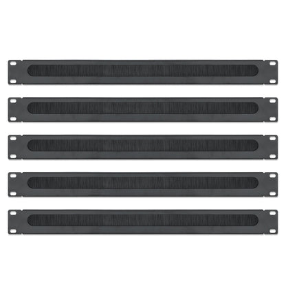 Pánel pasacables con cepillo 1U, 19"