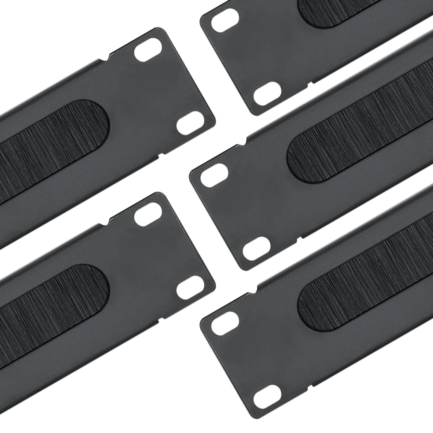 Pánel pasacables con cepillo 1U, 19"