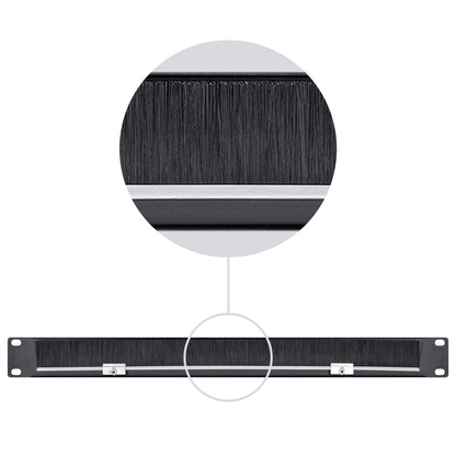Pánel pasacables con cepillo 1U, 19"