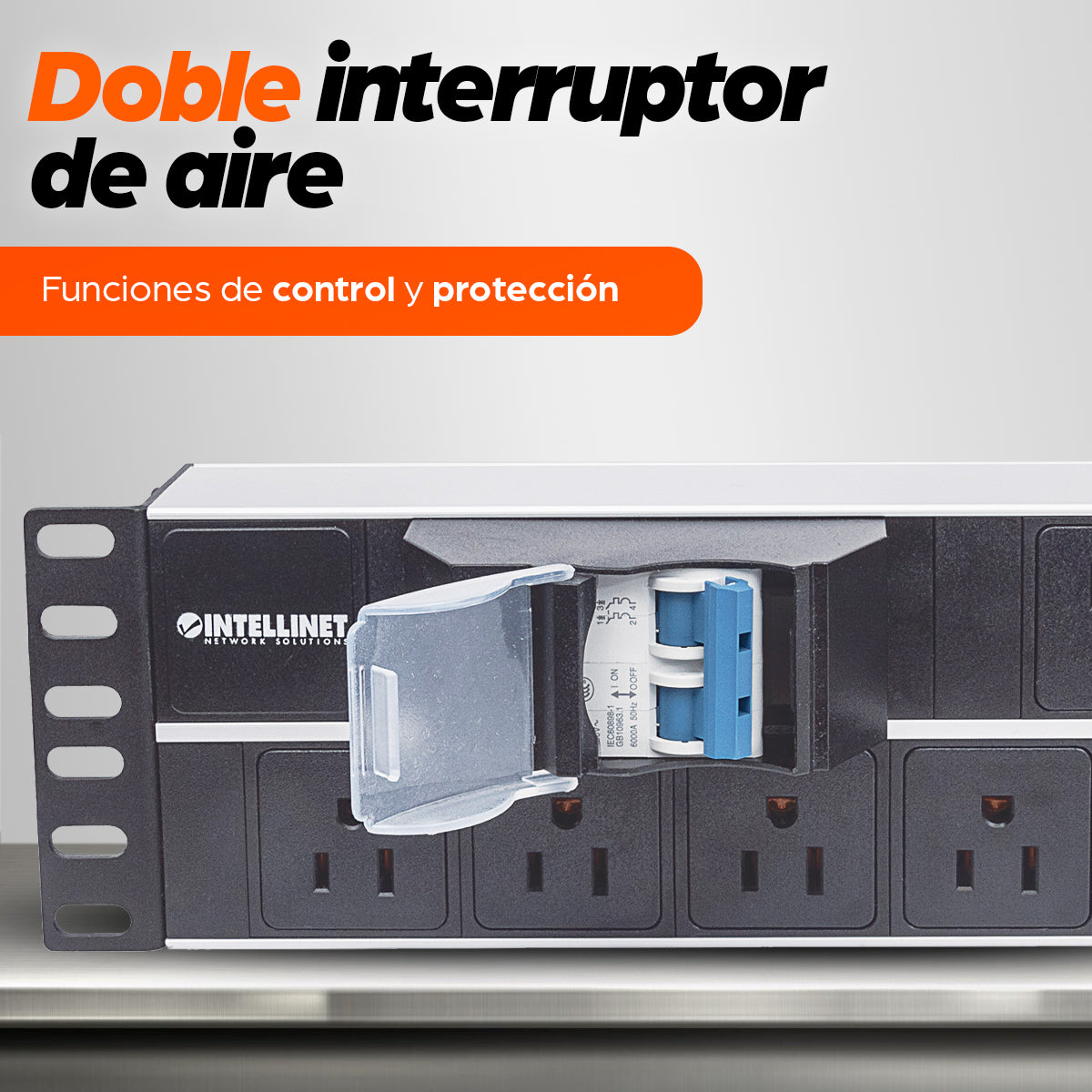 Barra multicontactos de 15 salidas para montaje en 2U de rack de 19" - Enchufes Tipo EU (NEMA 5)