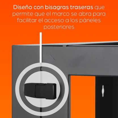 Rack abierto de 19" para montaje en pared, 4 postes, 12U