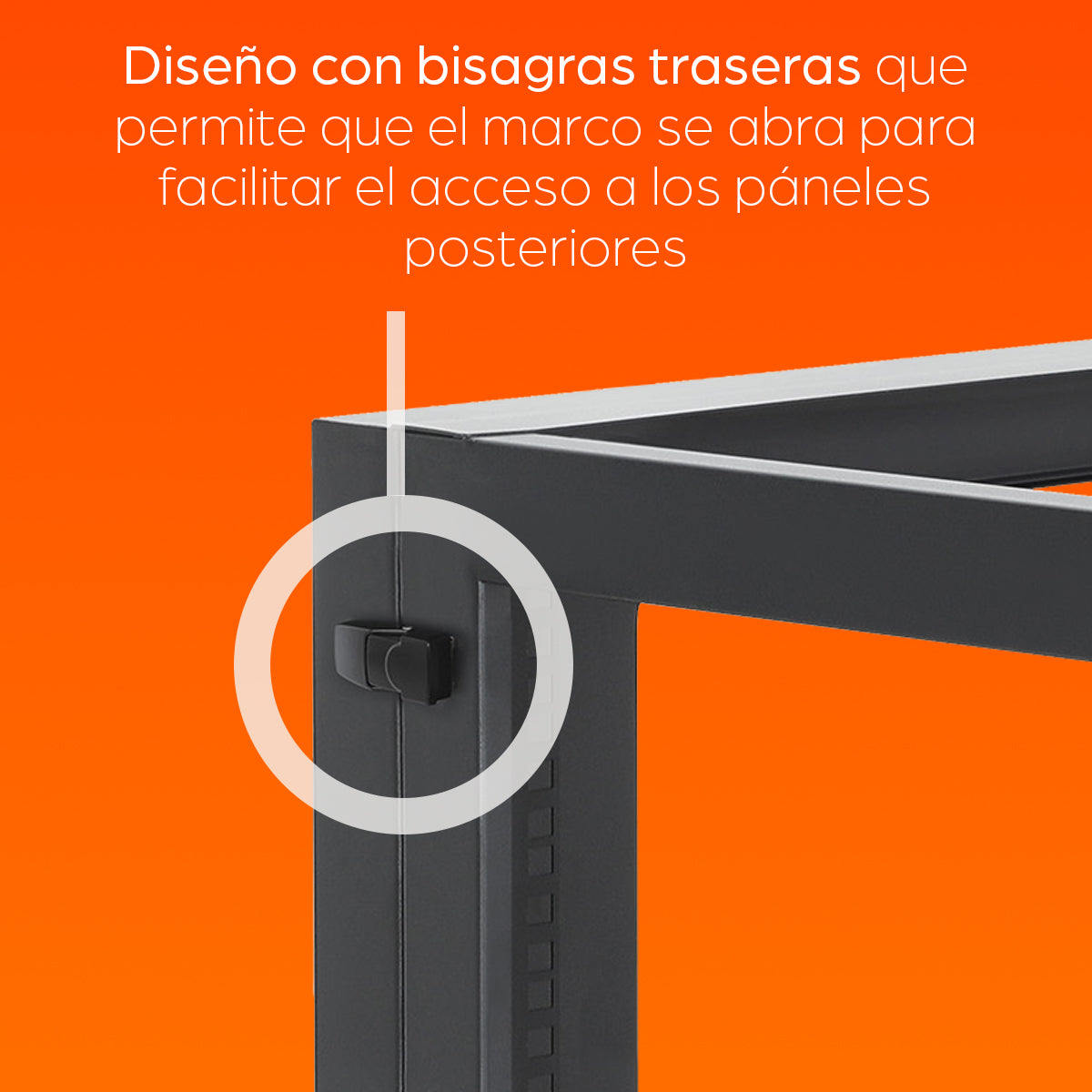 Rack abierto de 19" para montaje en pared, 4 postes, 15U