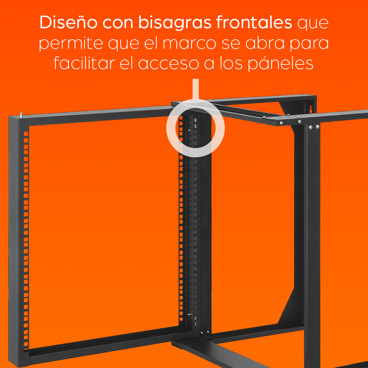 Rack abierto de 19" para montaje en pared, 2 postes, 15U
