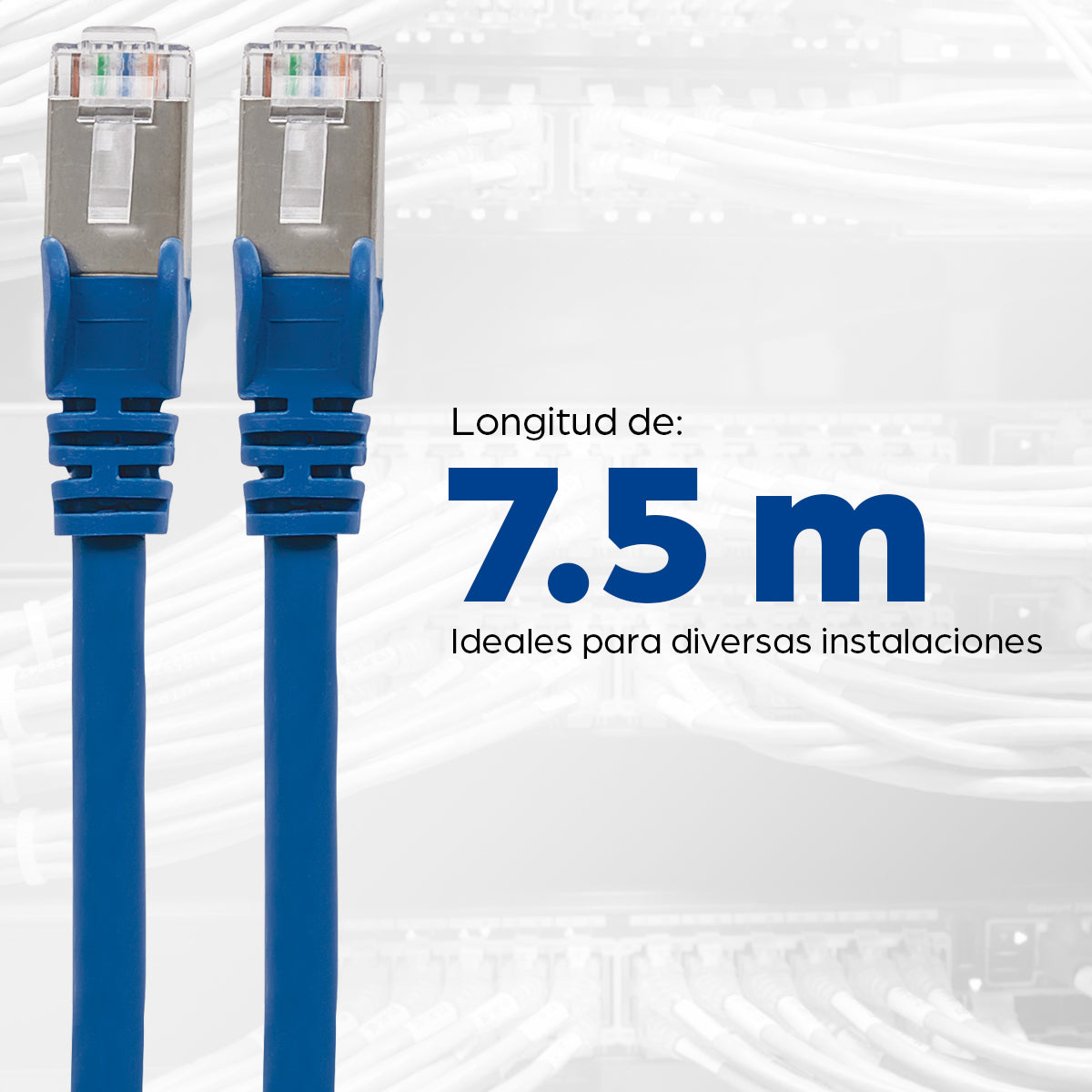 Cable de Red Cat6a S/FTP, 7.6 m, Azul