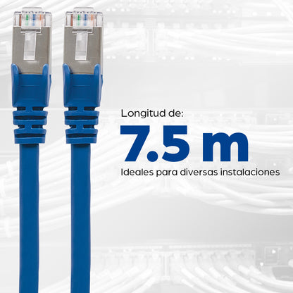 Cable de Red Cat6a S/FTP, 7.6 m, Azul