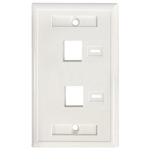 Tapa para caja (Faceplate) Montaje al ras de pared con pestaña para etiquetas
