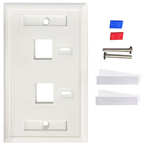 Tapa para caja (Faceplate) Montaje al ras de pared con pestaña para etiquetas
