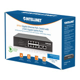 Switch Gigabit con 8 puertos PoE+ y 2 puertos Gigabit RJ45 de enlace ascendente Packaging Image 2