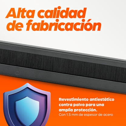 Pánel pasacables con cepillo 1U, 19"