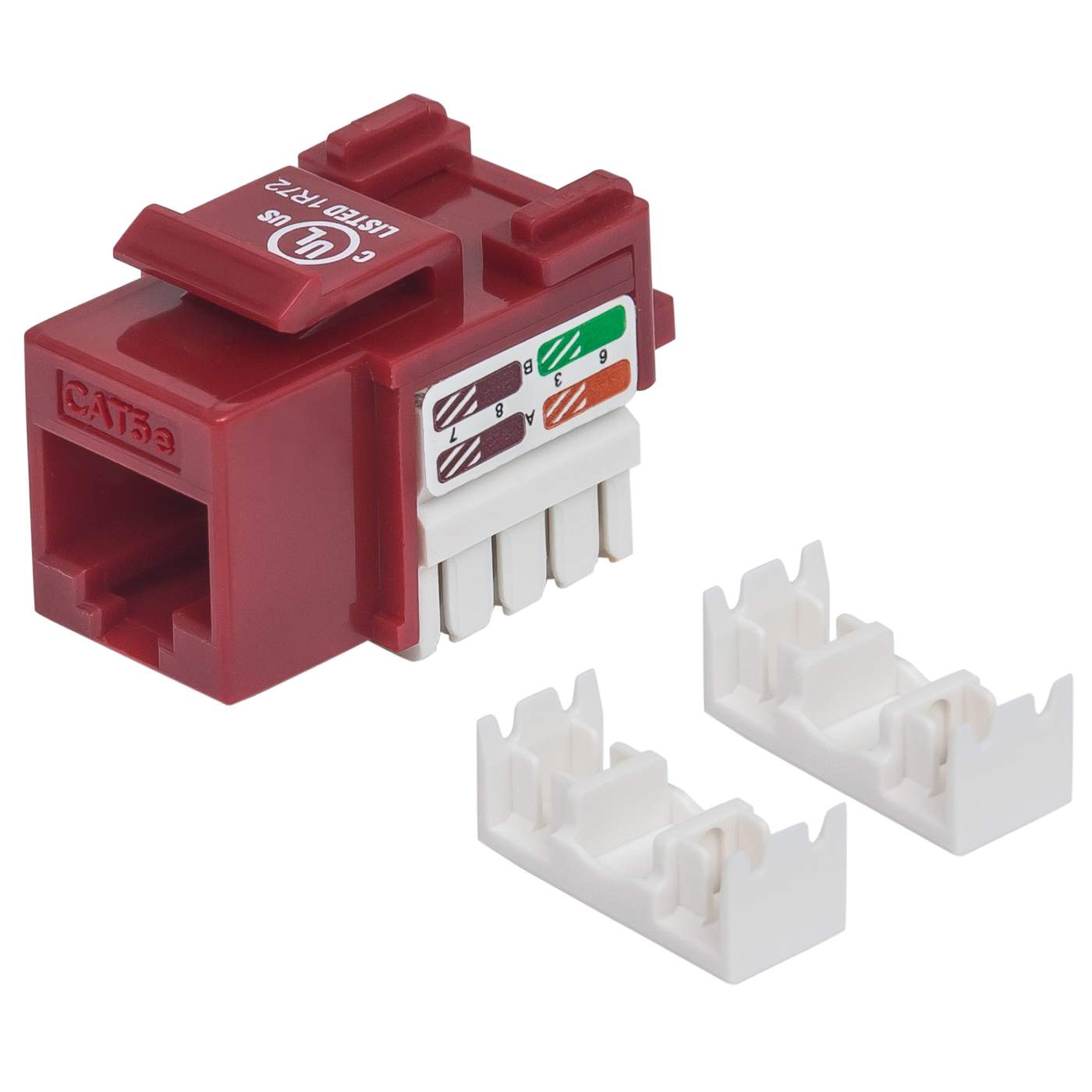 JACK RJ45 CAT5E KEYSTONE DE IMPACTO ROJO Image 1