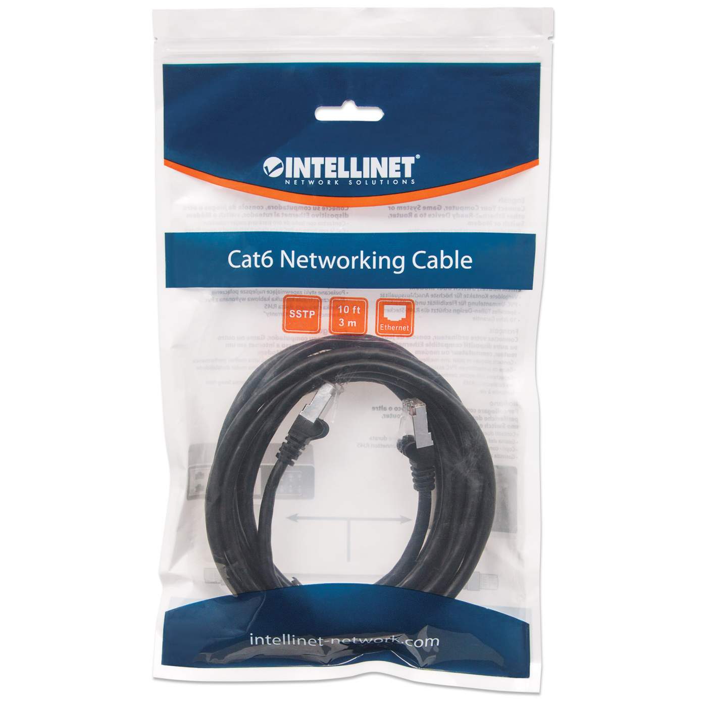 Cable de Red Cat6a S/FTP, 3.0 m, Negro Packaging Image 2