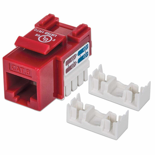 Enchufe Keystone perforado Cat6, rojo - Intellinet México
