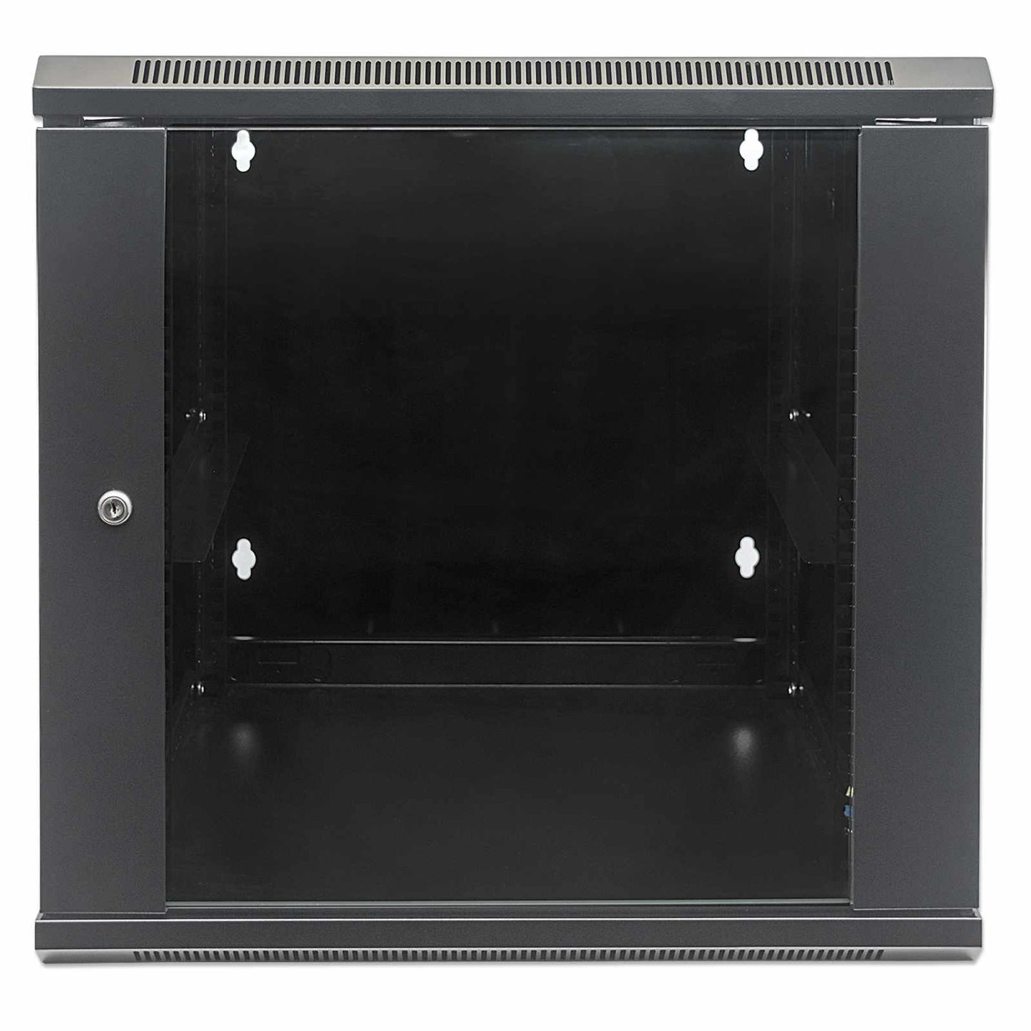 Gabinete mural abatible 19", 9U, Ensamblado - Intellinet México