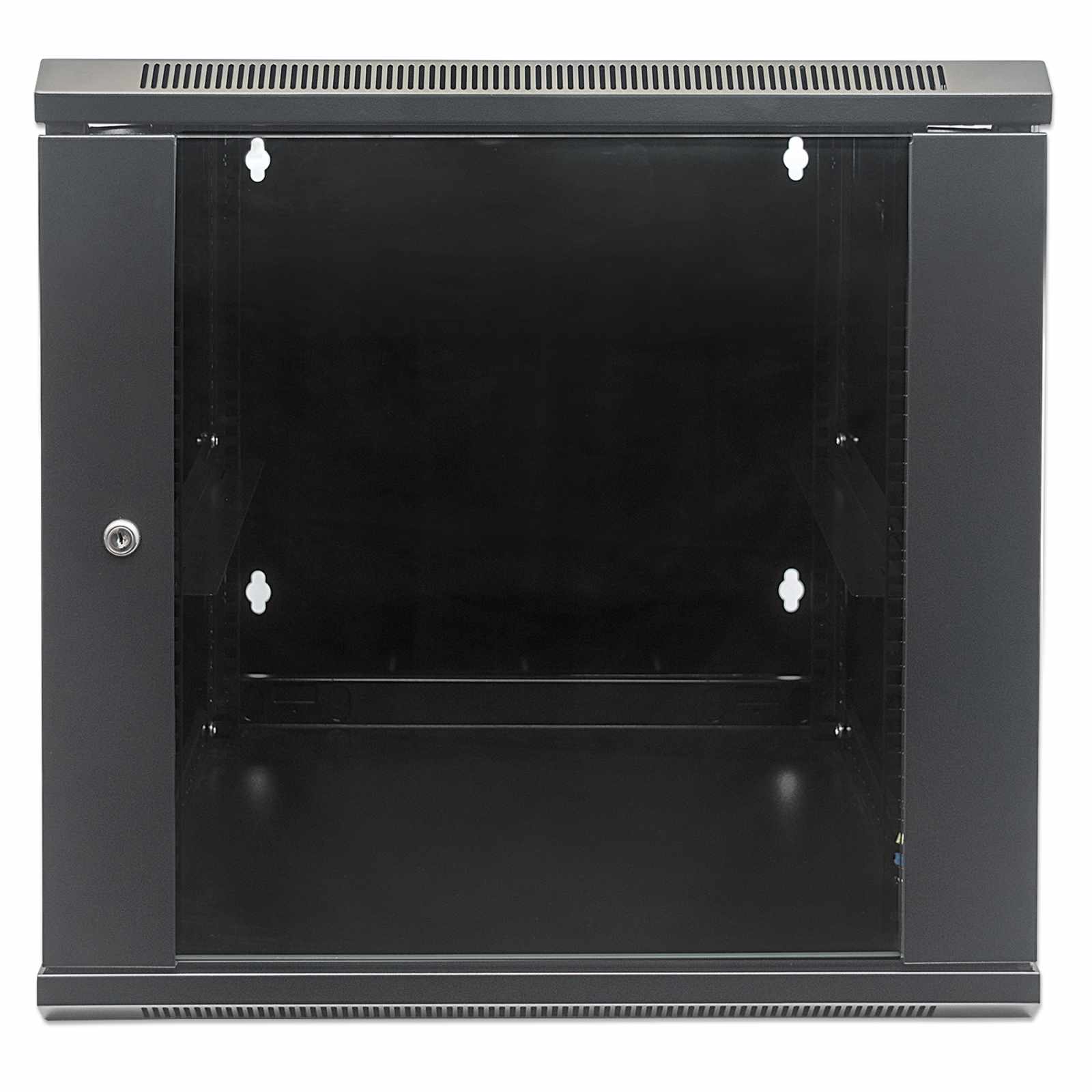 Gabinete mural abatible 19", 9U, Ensamblado - Intellinet México