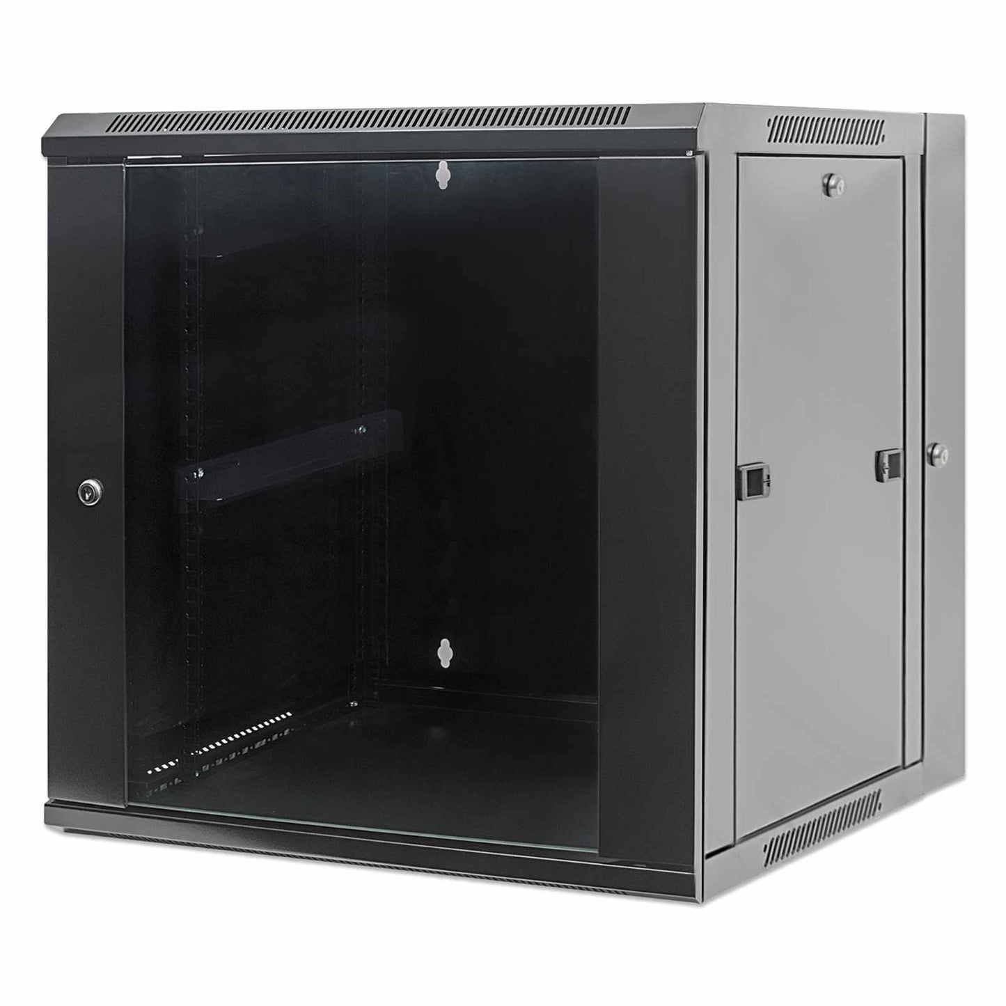 Gabinete mural abatible 19", 9U, Ensamblado - Intellinet México