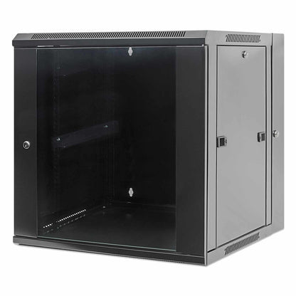 Gabinete mural abatible 19", 9U, Ensamblado - Intellinet México