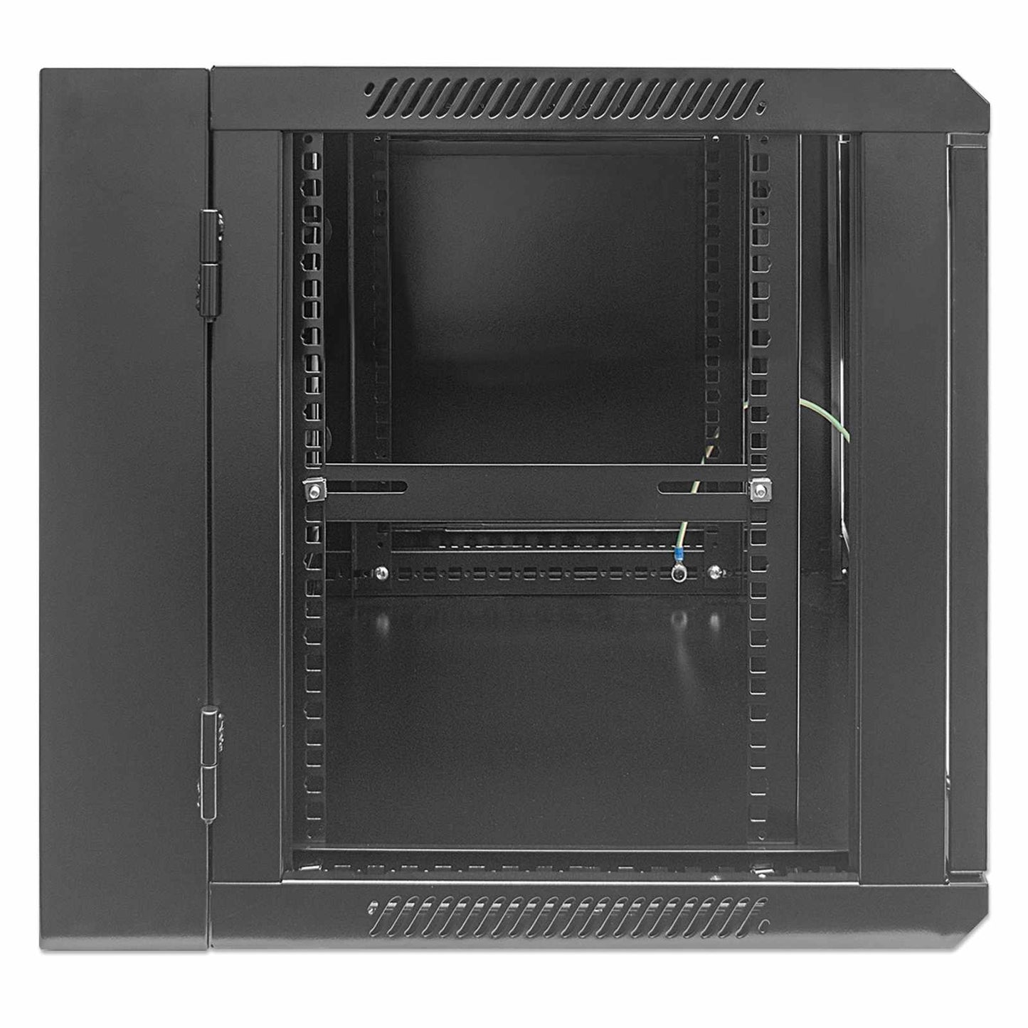 Gabinete mural abatible 19", 9U, Ensamblado - Intellinet México