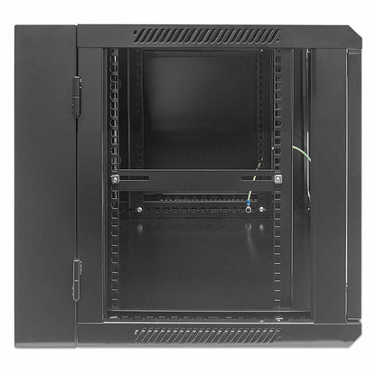 Gabinete mural abatible 19", 9U, Ensamblado - Intellinet México