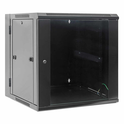 Gabinete mural abatible 19", 9U, Ensamblado - Intellinet México