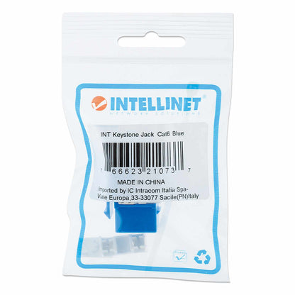 Jack Keystone perforado Cat6, azul - Intellinet México