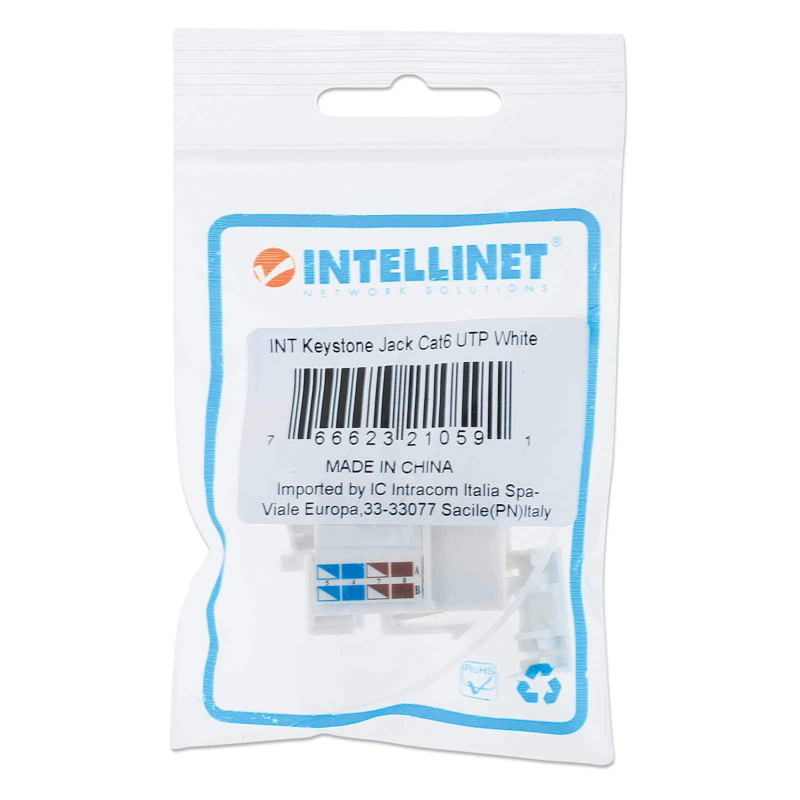 JACK RJ45 CAT6 KEYSTONE DE IMPACTO BLANCO - Intellinet México