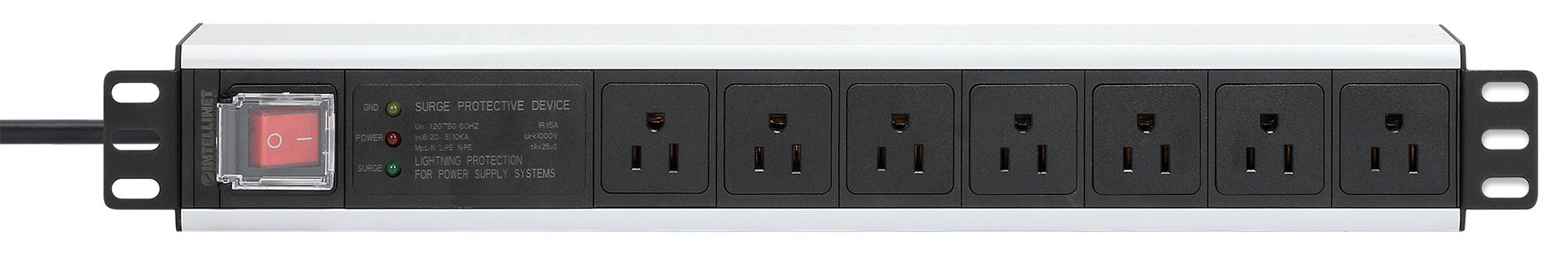 Barra multicontacto de 7 contactos para montaje en rack de 19- Tipo EE.UU. Image 2