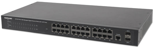 Switch Administrable por Web Gigabit Ethernet de 24 puertos PoE+ y 2 puertos SFP Image 1