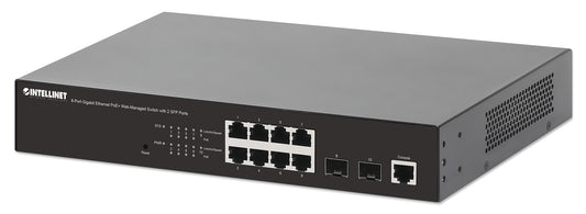 Switch Administrable Gigabit Ethernet de 8 puertos PoE+ con 2 puertos SFP Image 1