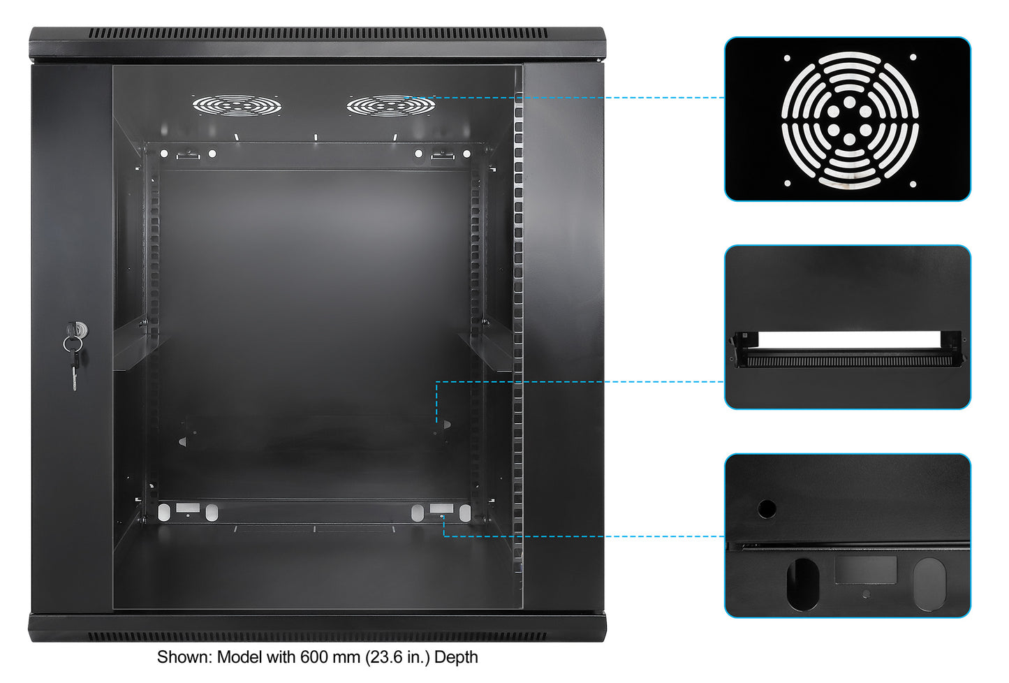 Gabinete mural de 19", 12U, Ensamblado Image 6