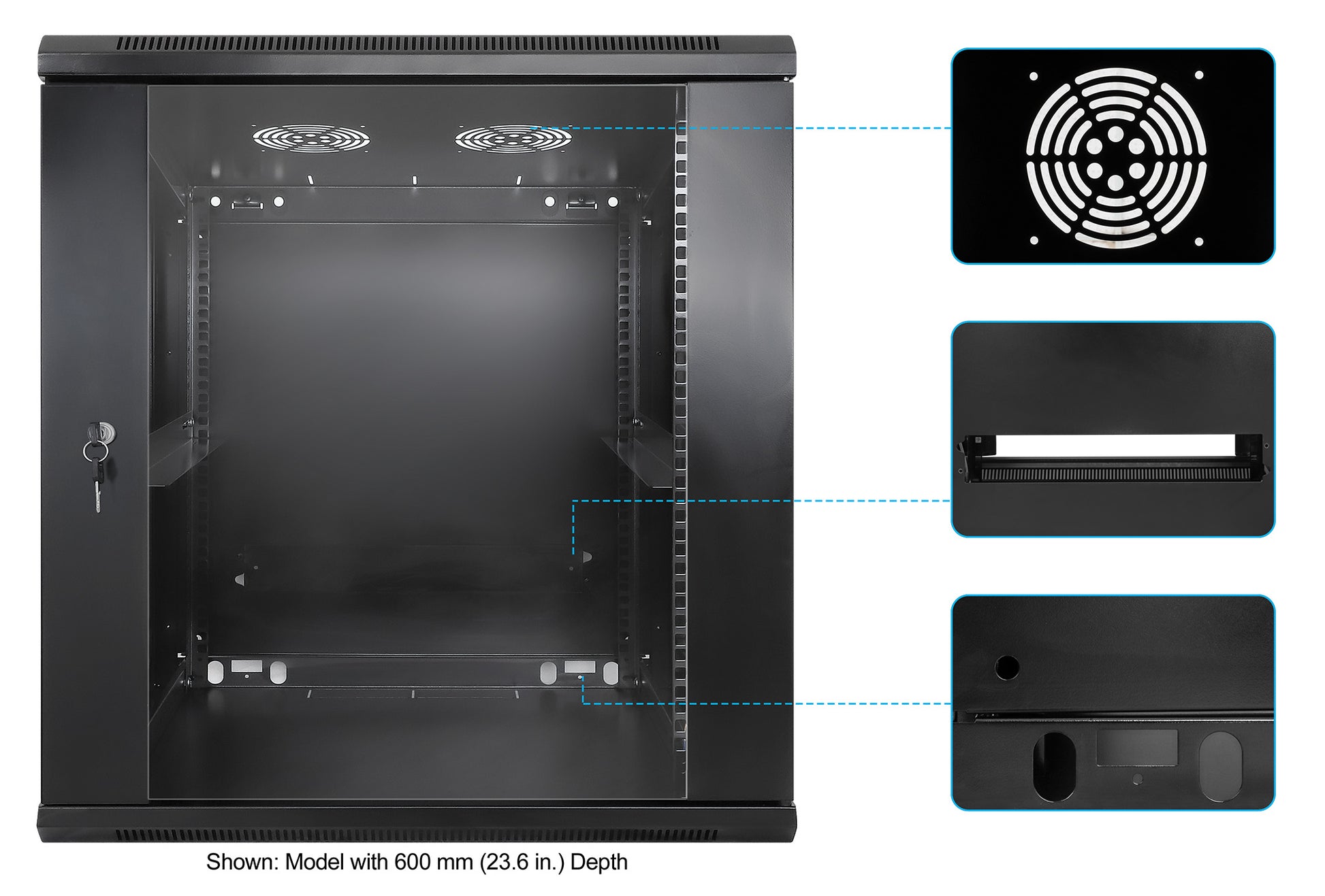 Gabinete mural de 19", 12U, Ensamblado Image 6