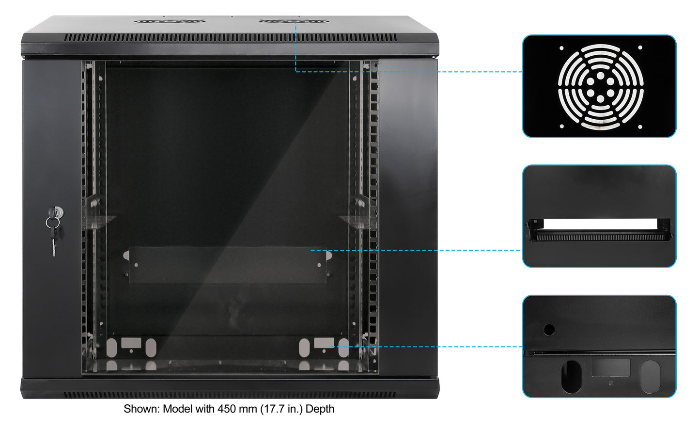 Gabinete mural de 19", 9U, Ensamblado Image 6