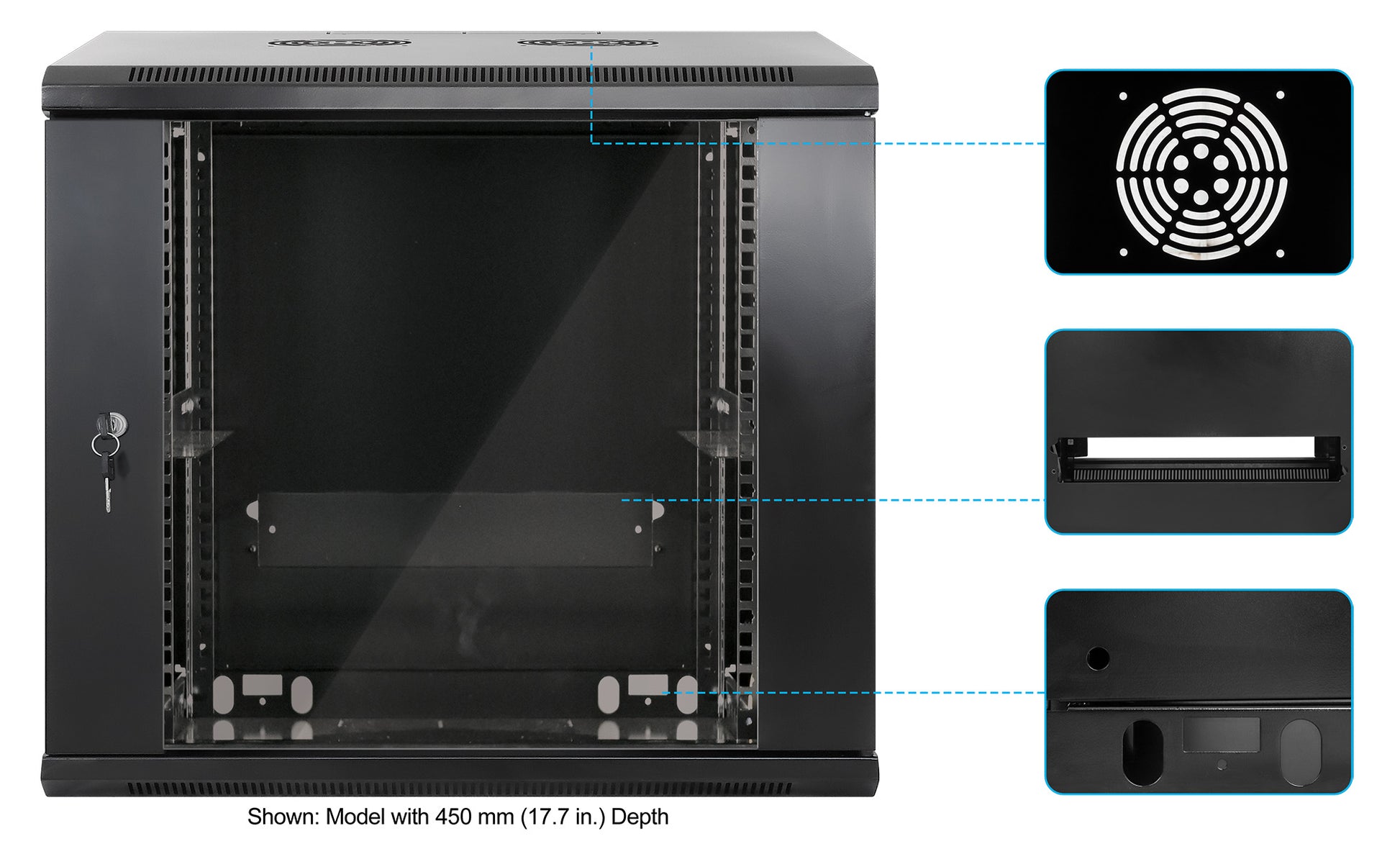 Gabinete mural de 19", 9U, Ensamblado Image 6